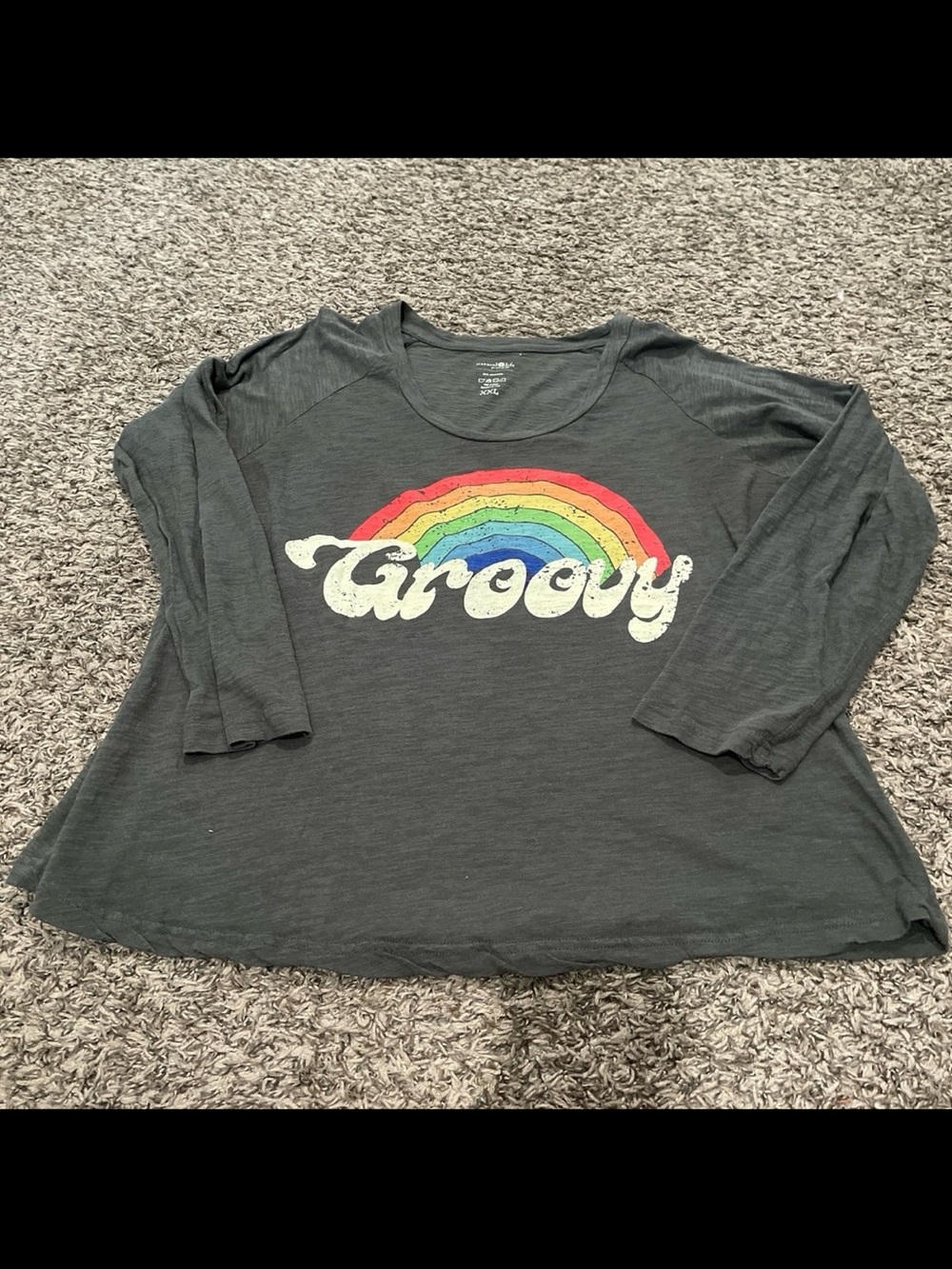 natural life, longsleeve shirt, groovy, rainbow, size, XXL